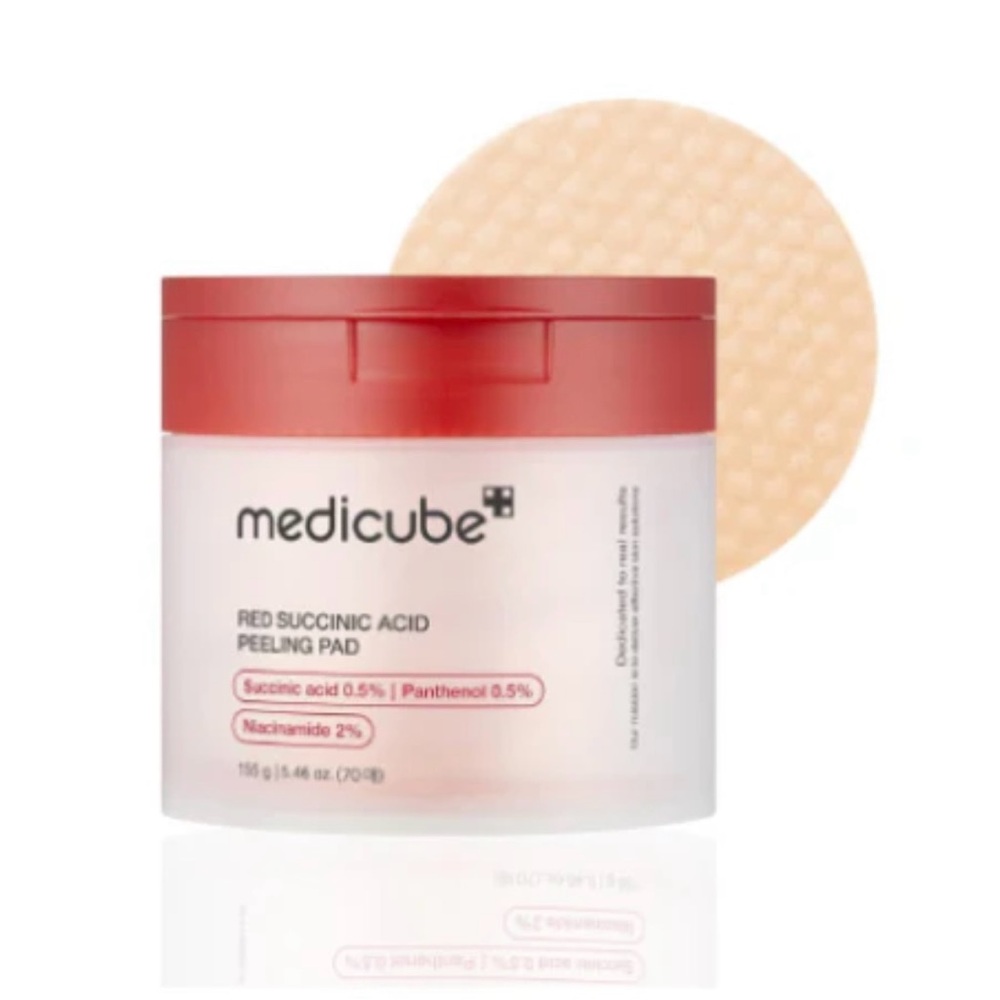 Red Succinic Acid Peeling Pad - White